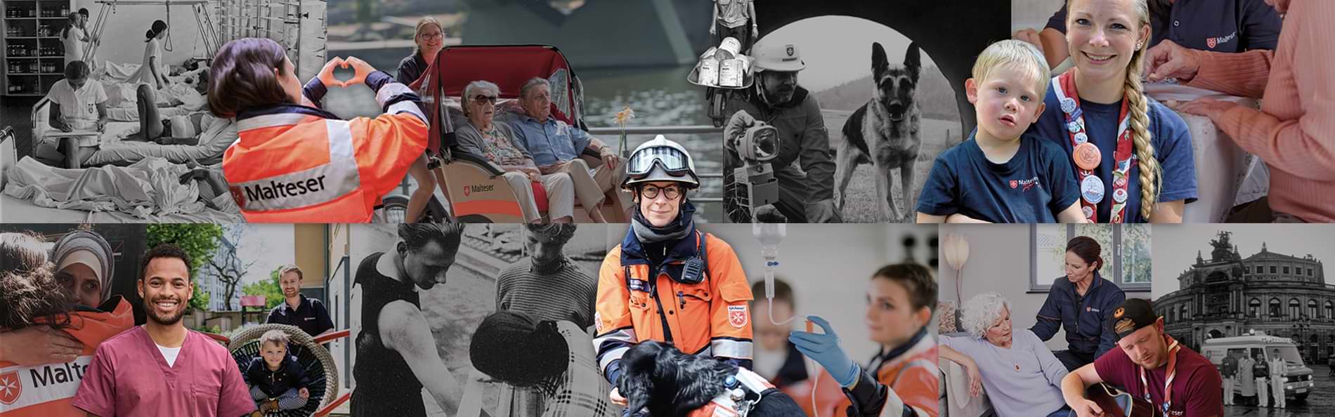 Collage mit Bildern des Malteser Hilfsdienstes