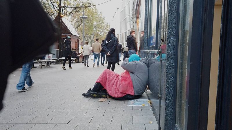 Obdachloser auf der Straße