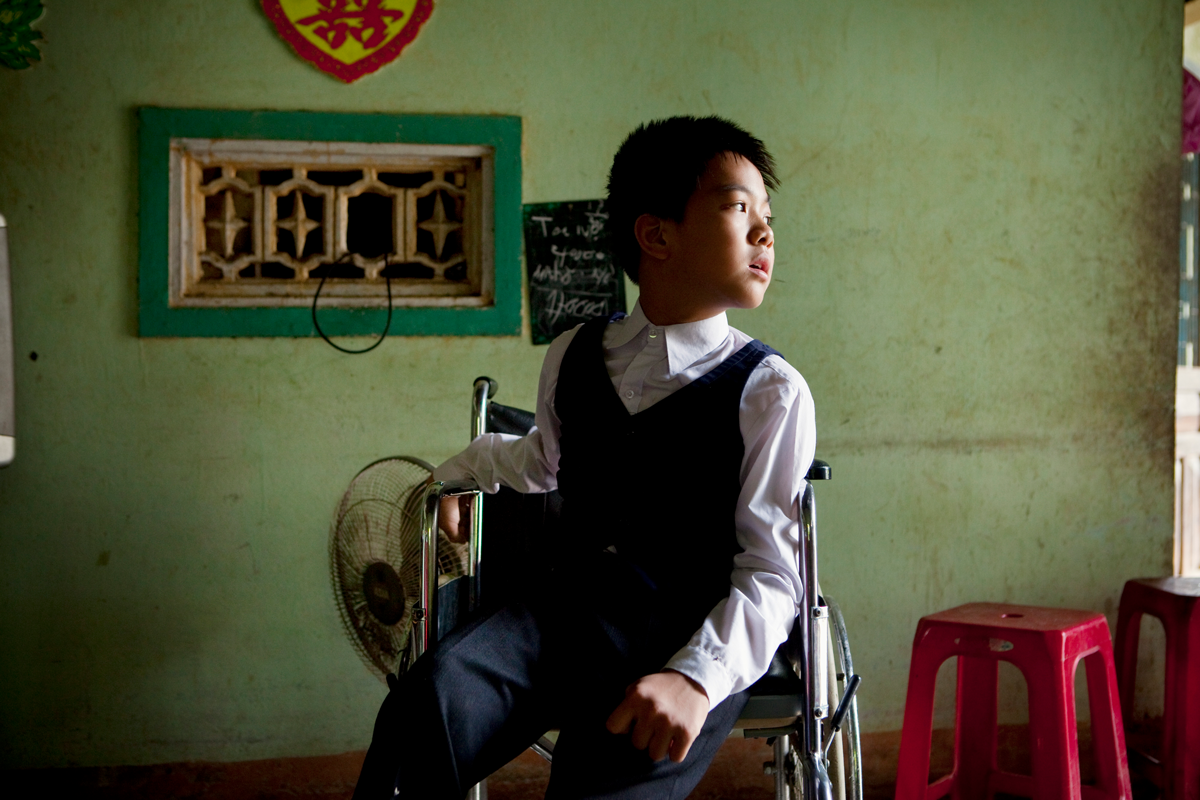 Junge im Rollstuhl aus dem Projekt für inklusiven Katastrophenschutz