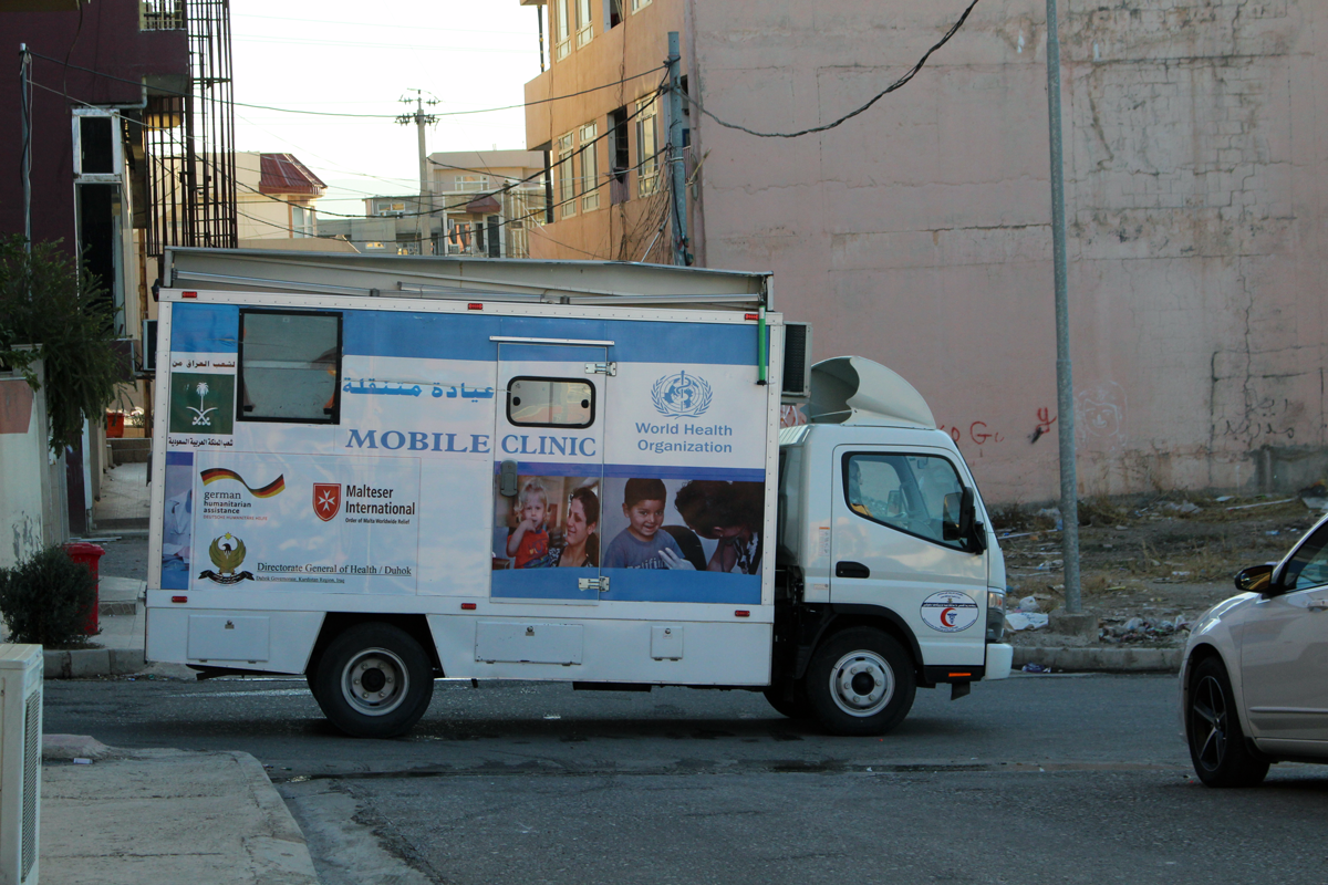 Eine mobile Klinik versorgt die Flüchtlinge im Nordirak