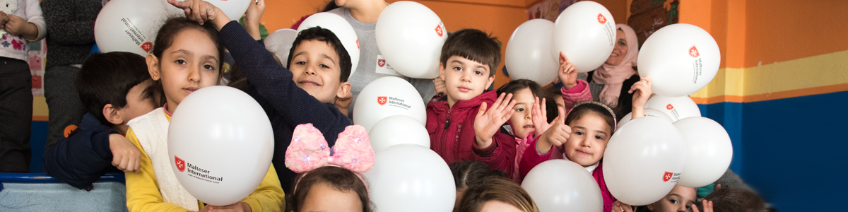 Flüchtlingskinder aus dem Bildungszentrum in der Türkei