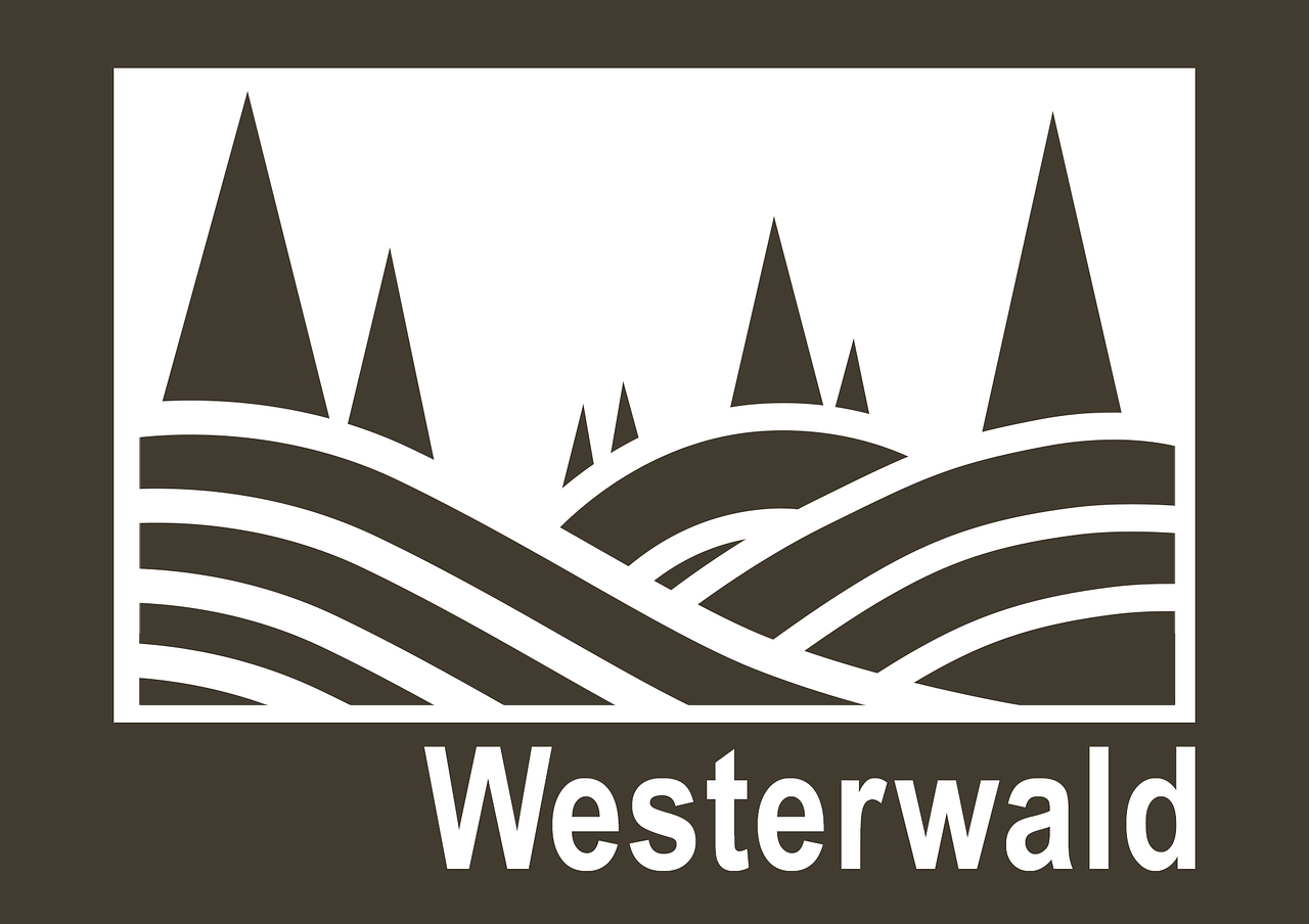 Grafik des Westerwaldes mit Westerwald-Text