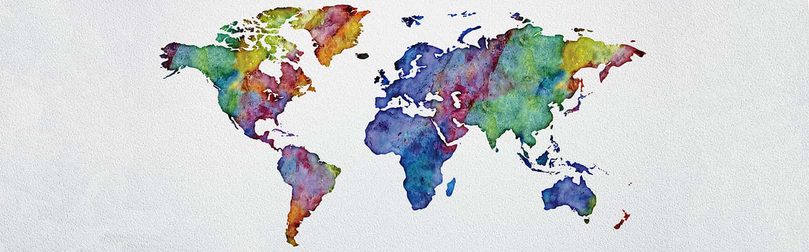 Farbig gestaltete Weltkarte