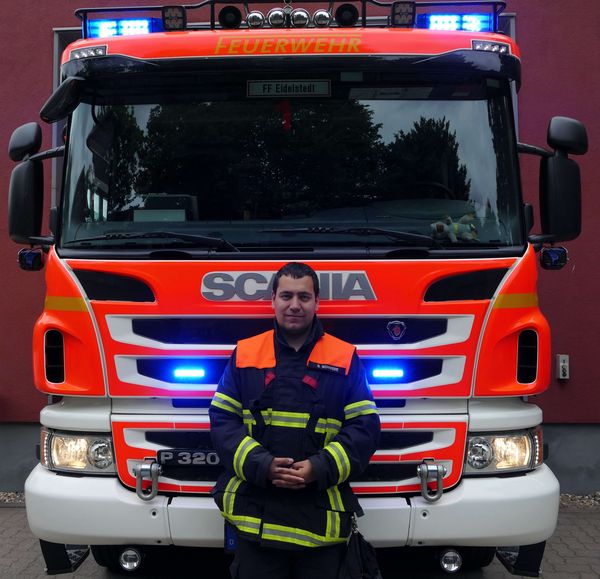 Freiwilliger Feuerwehrmann Sebastian Schwebe 